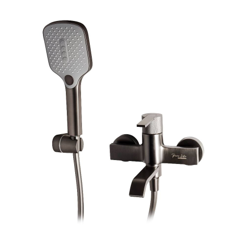 Смеситель для ванны с душем Maxonor Beauty PL3284-9 серый матовый Смеситель для ванны с душем Maxonor Beauty PL3284-9 серый матовый