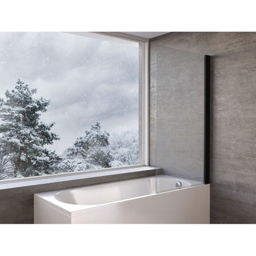 Шторка на ванну Kolpa San Andromeda BS 120 профиль черный, стекло прозрачное