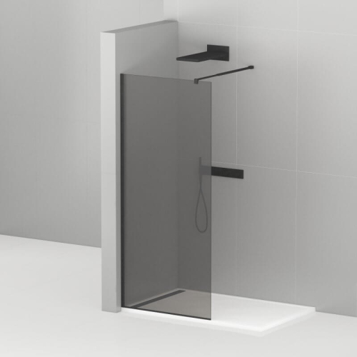 Душевая перегородка Cezares Liberta LIBERTA-L-1-100-GR-NERO 100 профиль черный, черное стекло