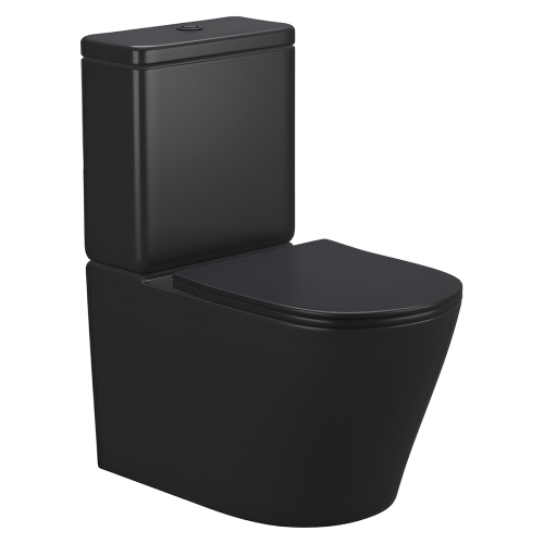 Унитаз-компакт AVS Кристалл безободковый, черный матовый Унитаз-компакт AVS Кристалл безободковый, черный матовый