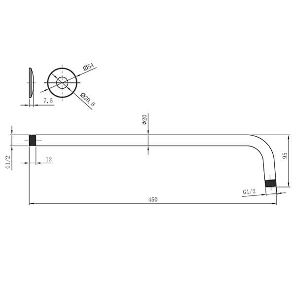 Кронштейн 450мм Lemark LM8030C