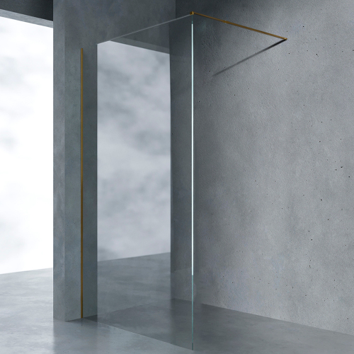 Душевая перегородка AVS Walk In 120 профиль брашированное золото, стекло прозрачное
