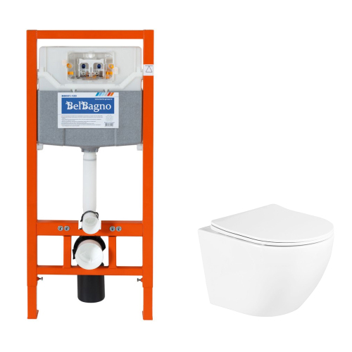 Комплект BelBagno 2в1: Инсталляция BB001-120 + Унитаз подвесной BB3105CHR/SC
