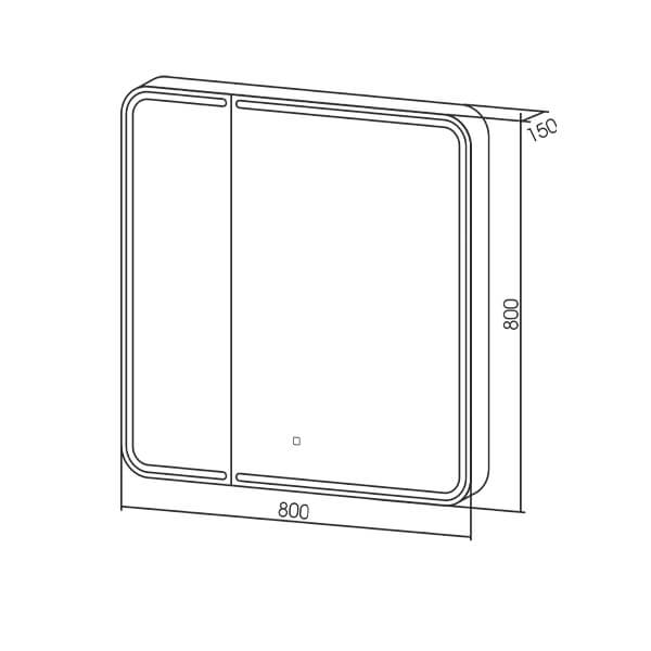 Зеркальный шкаф 80x80 см