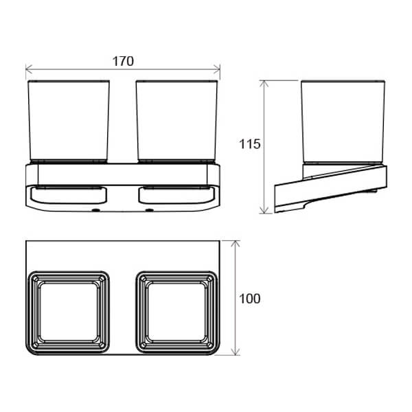 Держатель с двумя стаканами TD 220.00 RAVAK X07P322