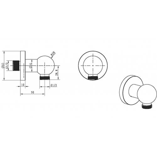 Шланговое подключение золото Sferica Migliore ML.RIC-30.300.DO
