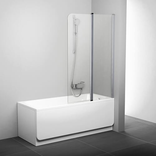 Шторка на ванну Ravak Chrome СVS2 100 профиль хром, стекло прозрачное