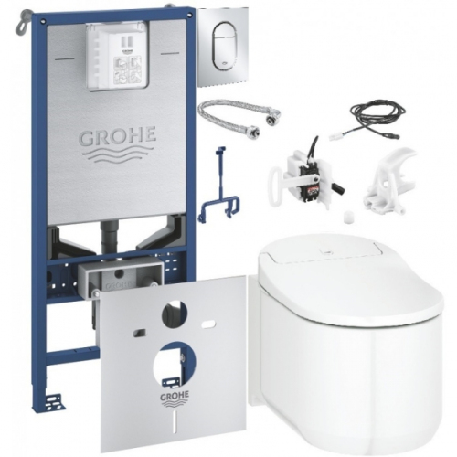 120172 монтажная сист в компл с унитазом, SENSIA ARENA+ клав хром 4 в 1