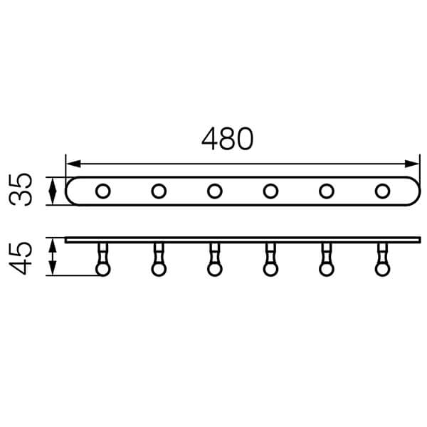 Планка с шестью крючками Gialetta Veragio VR.GIL-6439.BR Планка с шестью крючками Gialetta Veragio VR.GIL-6439.BR