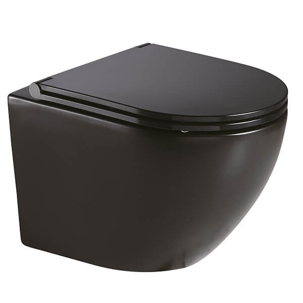 Унитаз подвесной AVS Сити безободковый, черный матовый