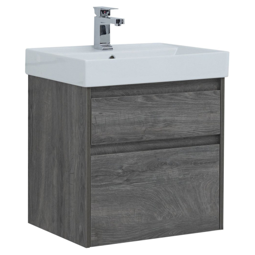 Тумба 600 2ящ подвес + Раковина Латина Дуб Рошелье Nova Lite Aquanet