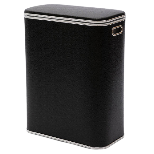 Корзина для белья Geralis KHBH-B 45x25x60 черная, кант хром Корзина для белья Geralis KHBH-B 45x25x60 черная, кант хром