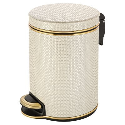 Ведро для мусора 5л БЕЛОЕ/ЗОЛОТО GERALIS