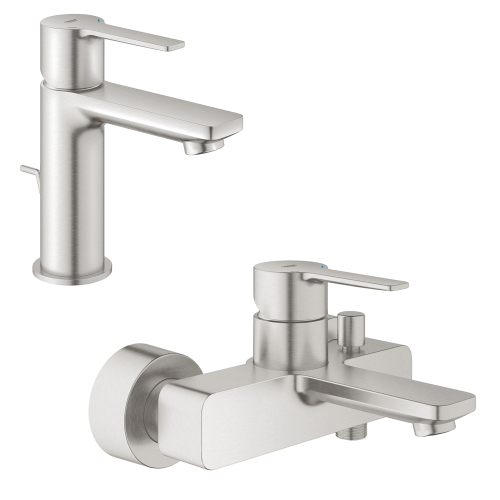 Комплект смесителей GROHE Lineare 32109DC1+33849DC1 сталь матовая Комплект смесителей GROHE Lineare 32109DC1+33849DC1 сталь матовая