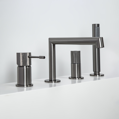 Смеситель на борт ванны AVS Seeme оружейная сталь