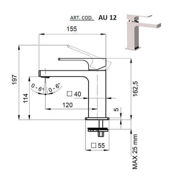 Смеситель для раковины Remer Absolute AU12BO белый матовый