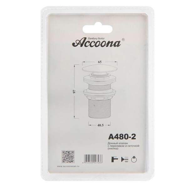 Донный клапан Accoona A480-2 хром Донный клапан Accoona A480-2 хром