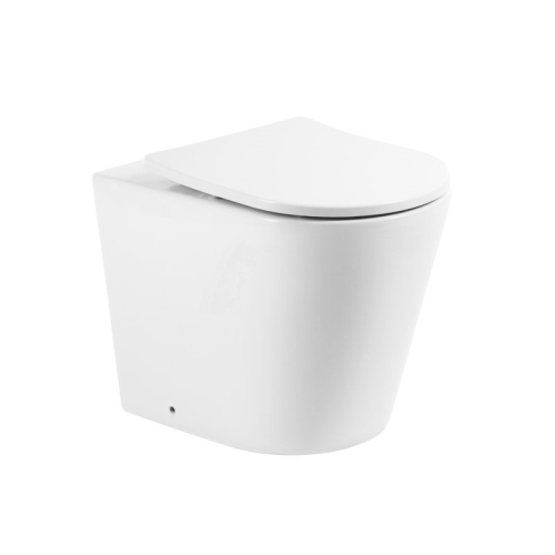 Унитаз приставной BelBagno Flay-r BB1003CBR+BB2031SC безободковый, белый Унитаз приставной BelBagno Flay-r BB1003CBR+BB2031SC безободковый, белый