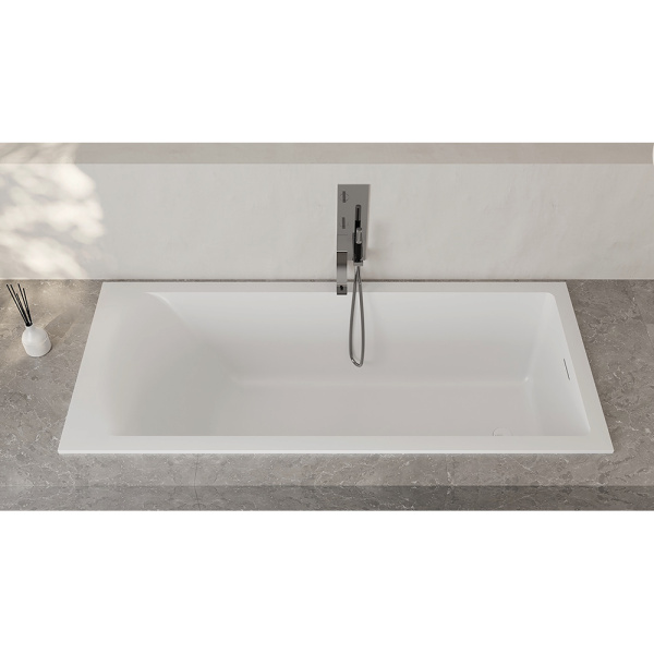 Ванна из искусственного камня Salini Cascata Kit S-Sense 180x80 белая, с ножками и донным клапаном Ванна из искусственного камня Salini Cascata Kit S-Sense 180x80 белая, с ножками и донным клапаном