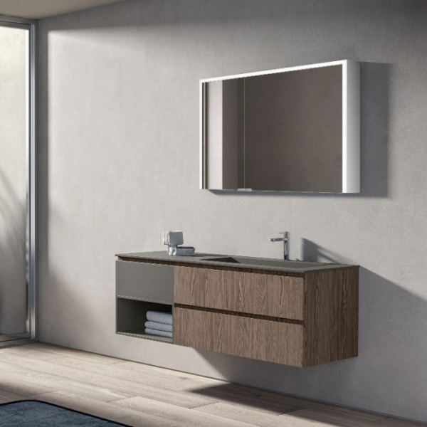 Зеркальный шкаф 1000*700 LED ИК-датчик корпус алюмий дверцы ЗЕРКАЛЬНЫЕ Розетка ESBANO