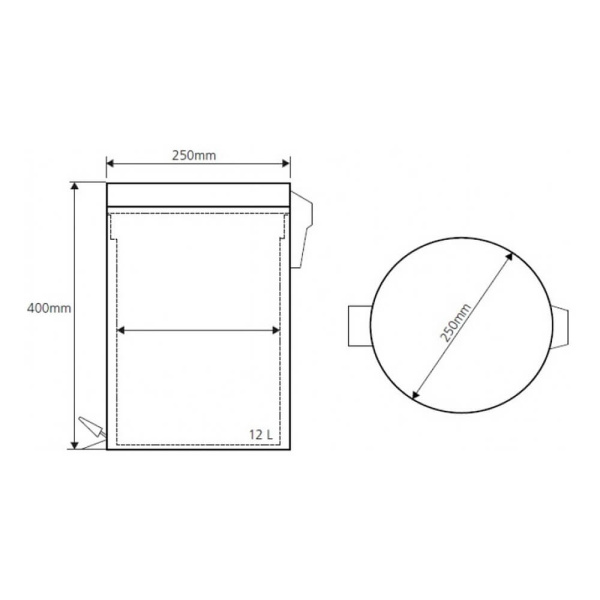 Ведро для мусора хромовое 12 л BEMETA 104315032