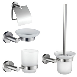 Набор Accoona 121 нержавеющая сталь Стакан+Мыльница+Бумагодержатель закрытый+Ершик