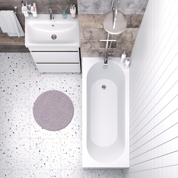 Ванна из искусственного камня Aqua de Marco Verona 170x75 белая с ножками