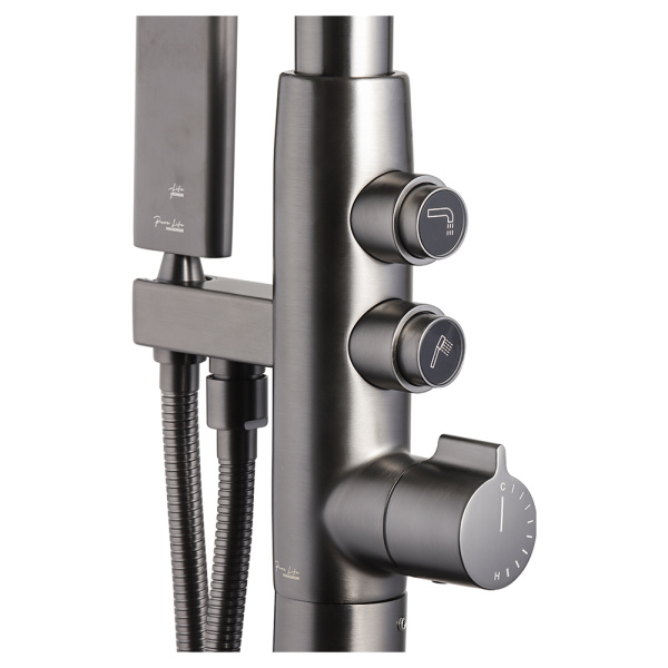 Смеситель для ванны с душем Maxonor Pure Life Genius PL3098-9 напольный, пепельный Смеситель для ванны с душем Maxonor Pure Life Genius PL3098-9 напольный, пепельный