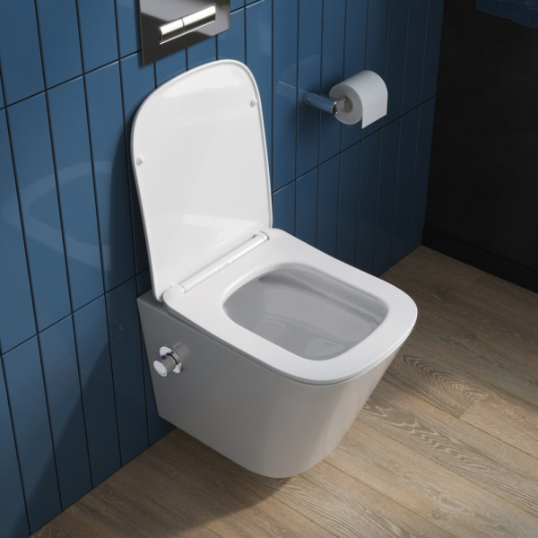Унитаз подвесной BelBagno Due BB3103CHR-BS/SC безободковый с биде