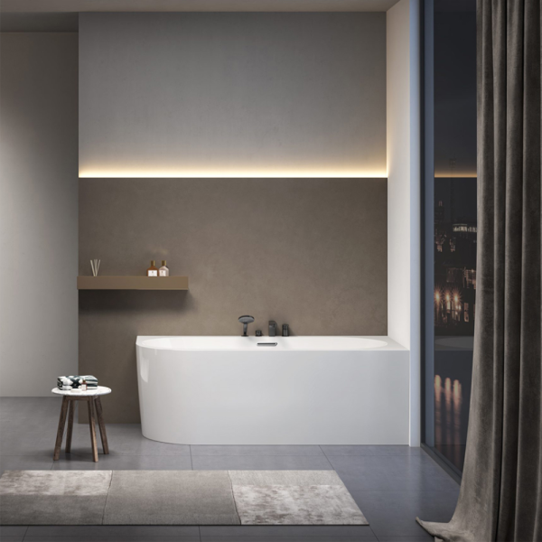 Акриловая ванна AVS Санья 180x85 R белая, с донным клапаном