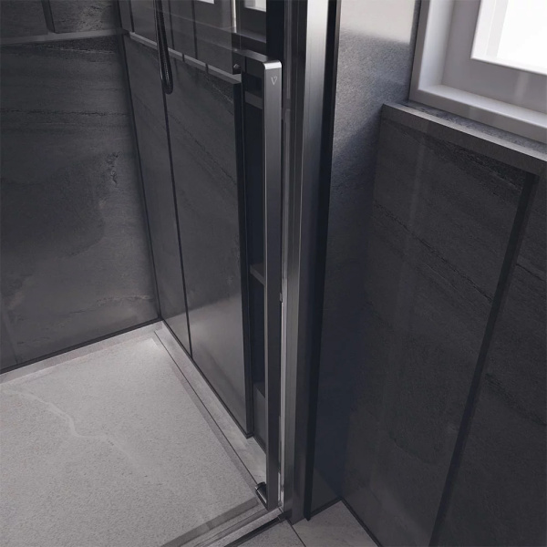Душевая дверь в нишу Veconi Premium Trento PTD30-GR 120 профиль графит брашированный, стекло прозрачное Душевая дверь в нишу Veconi Premium Trento PTD30-GR 120 профиль графит брашированный, стекло прозрачное