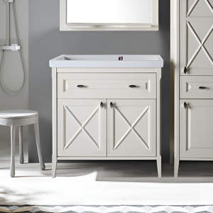 Тумба с раковиной ASB Wood Line Монте 80 бежевая