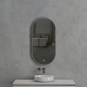 Зеркало с подсветкой AVS AG 50x100 см, антипар, оружейная сталь