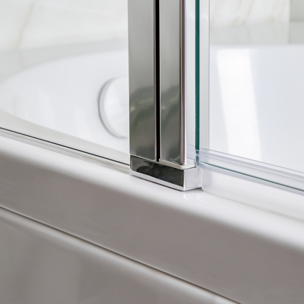 Шторка на ванну AVS Асти Дуо 100 левая профиль хром, стекло прозрачное