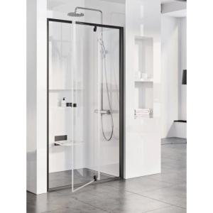 Душевая дверь в нишу Ravak Pivot PDOP2 120 профиль черный матовый, стекло прозрачное