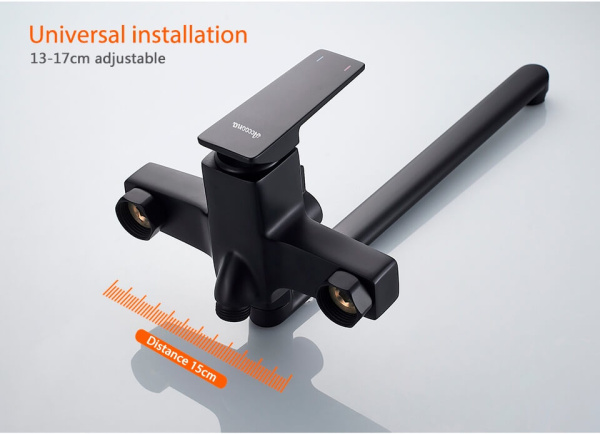 Смеситель универсальный Accoona H124F A71124F черный матовый Смеситель универсальный Accoona H124F A71124F черный матовый