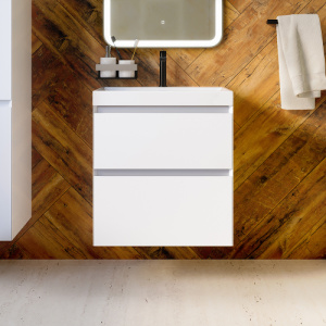 Тумба с раковиной AVS Гармония 60 белая (раковина 02 белая глянцевая)
