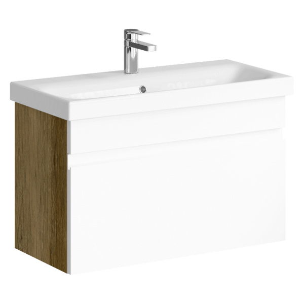 Тумба с раковиной Aqwella Smart SRT0108DB 80 белая