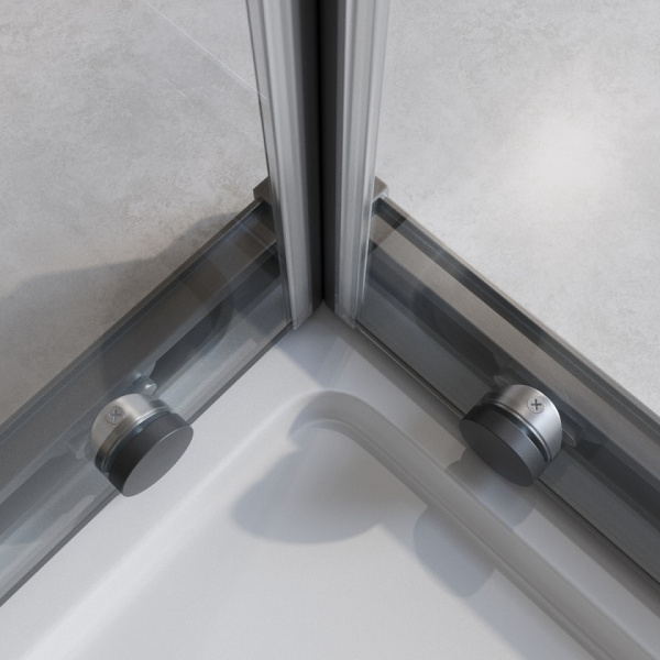 Душевой уголок Cezares Relax RELAX-304-A-2-90-C-GM 90х90 профиль оружейная сталь, стекло прозрачное