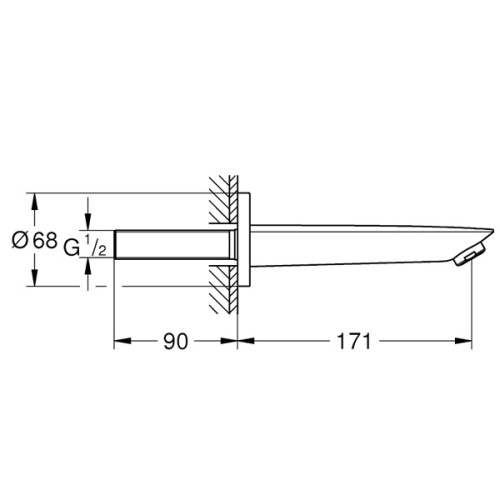 13255001 Излив д/ван 171 BAU Cosmopolitan GROHE