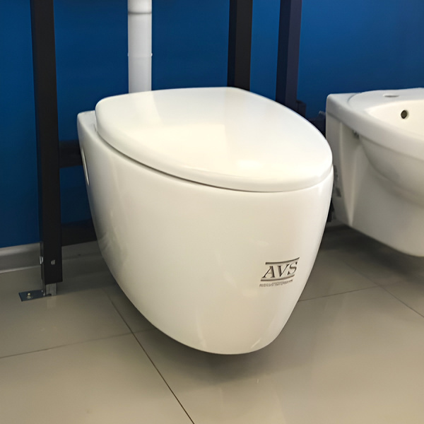 Унитаз подвесной AVS Эллипс безободковый, белый