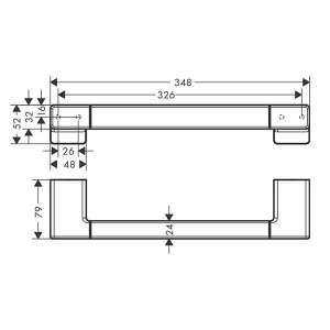 Поручень Hansgrohe черный хром 41744340 Поручень Hansgrohe черный хром 41744340