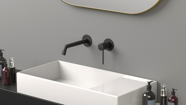 Смеситель для раковины AVS Slimmer с внутренней частью, черный матовый Смеситель для раковины AVS Slimmer с внутренней частью, черный матовый