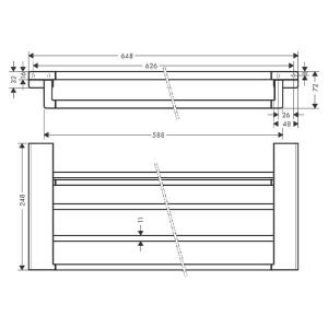 Полка для полотенец с держателем Hansgrohe черный матовый 41751670 Полка для полотенец с держателем Hansgrohe черный матовый 41751670