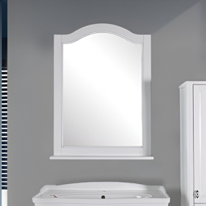 Зеркало ASB Wood Line Модерн 85 белое, патина серебро