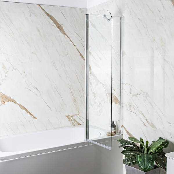 Шторка на ванну AVS Асти Дуо 100 правая профиль хром, прозрачное стекло