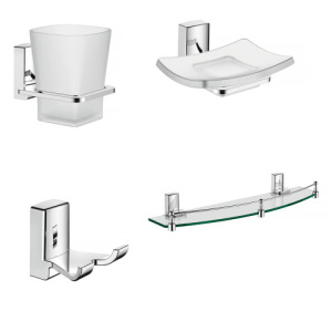Набор Accoona 125 хром Стакан+Мыльница+Крючок двойной+Полка