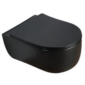 Унитаз подвесной AVS Диапазон безободковый, черный матовый
