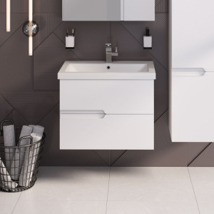 Тумба с раковиной RUNO Стокгольм Como 70 белая, подвесная