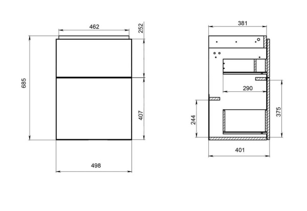 Комплект SU-SMA-CO50/Wh Тумба+UM-COM50/1 р-на+зеркало Белый/ясень SMART CERSANIT